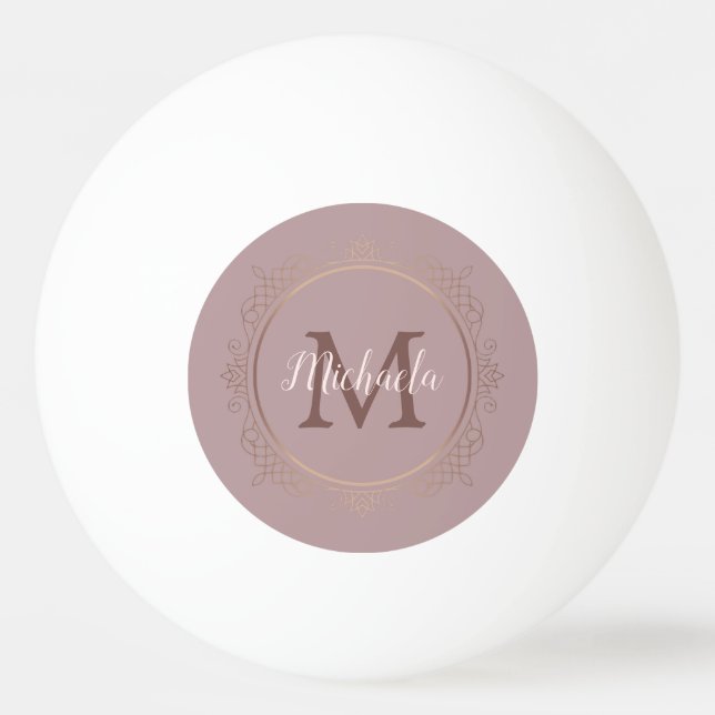 Rose Gold Monogram Elegante Moderne Vorlage Tischtennisball (Vorderseite)