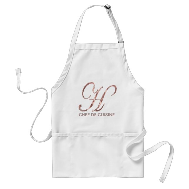 Rose Gold Monogram H Koch de Cuisine oder Ihr Text Schürze (Vorne)