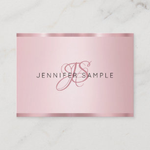 Rose Gold Monogram Modern Elegant Einfach Visitenkarte