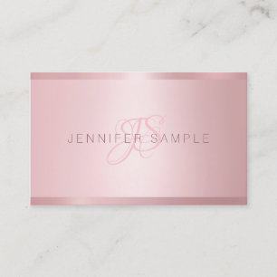 Rose Gold Monogram Modern Simple Template Visitenkarte