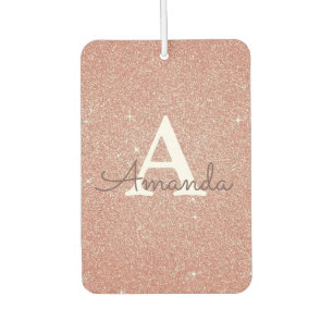 Rose Gold Monogram Name Car Air Freshener Autolufterfrischer