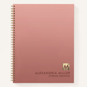 Rose Gold Monogram Notebook Personalisiert Notizbuch