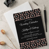 Rose Gold Monogram Poker Chip Casino Hochzeit