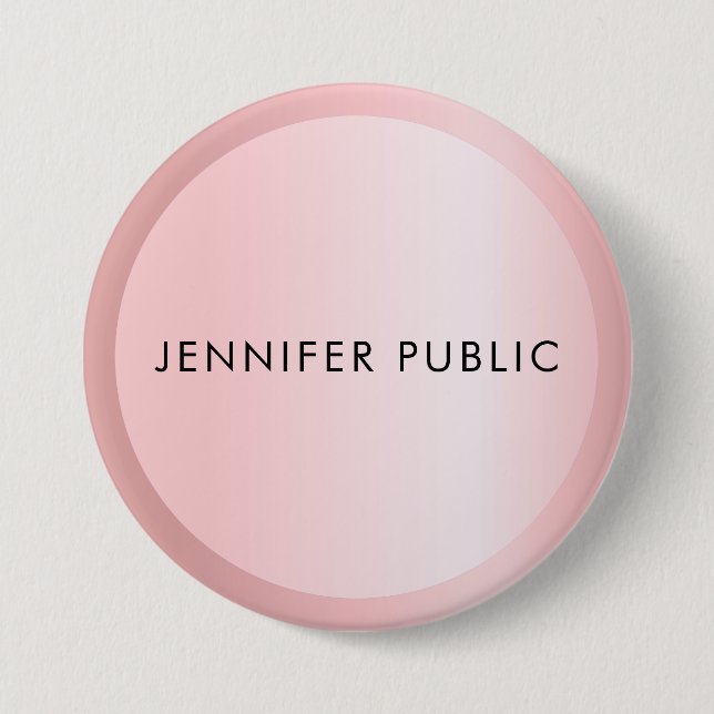 Rose Gold Monogram Template Elegant Moderne große Button (Vorderseite)