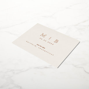 Rose Gold Monogram Wedding Save the Date Folie Einladungspostkarte