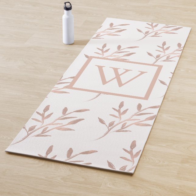Rose-Gold-Monogramm-Folien Yogamatte (Beispiel)