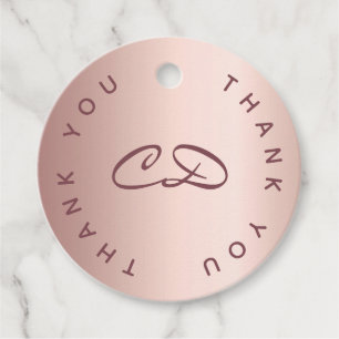 Rose gold monogramm initiale Geburtstag danke Geschenkanhänger