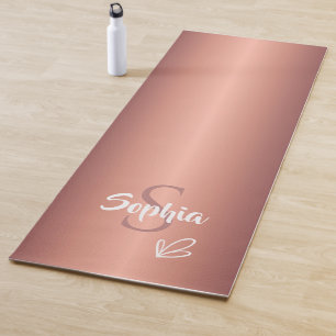Rose Gold-Monogramm-Namensschrift Yogamatte