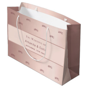 Rose Gold monogramm Paar Initialen Hochzeit Große Geschenktüte
