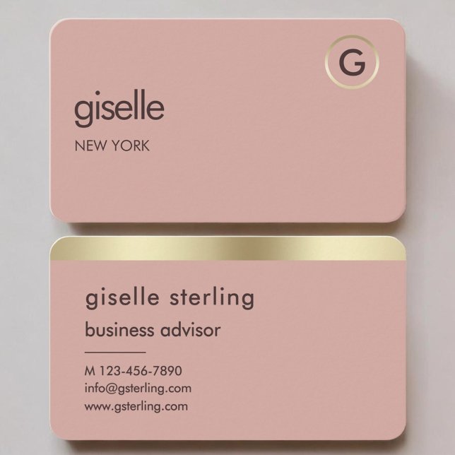 Rose Gold Monogramm  Visitenkarte (Von Creator hochgeladen)