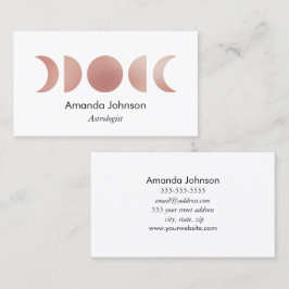 Rose Gold Moon Phases Astrologie Yoga Holistik Visitenkarte