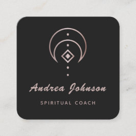Rose Gold Moon Spirituelle Coach Heiler Celestial Quadratische Visitenkarte