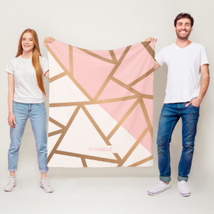 Rose Gold Mosaik Fleecedecke