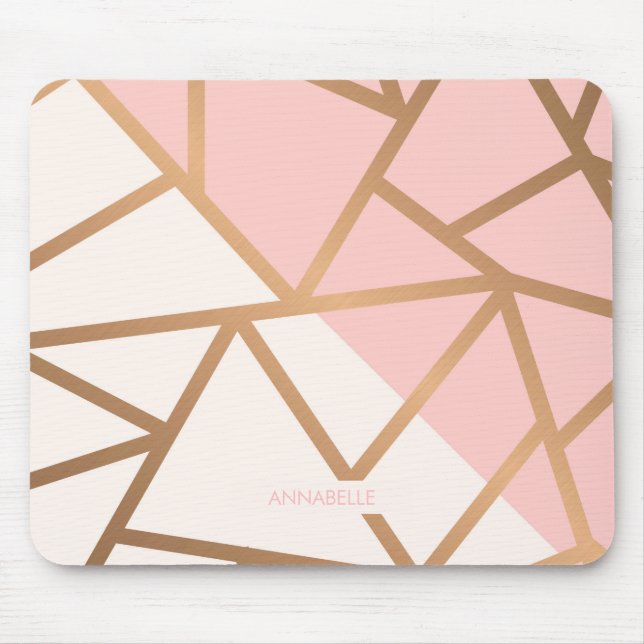Rose Gold Mosaik Mousepad (Vorne)