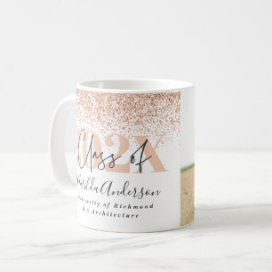 Rose Gold Multi-Foto Abschluss Glitzer Foto Kaffeetasse