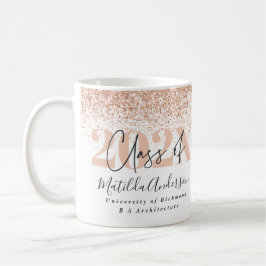 Rose Gold Multi-Foto Abschluss Glitzer Foto Kaffeetasse