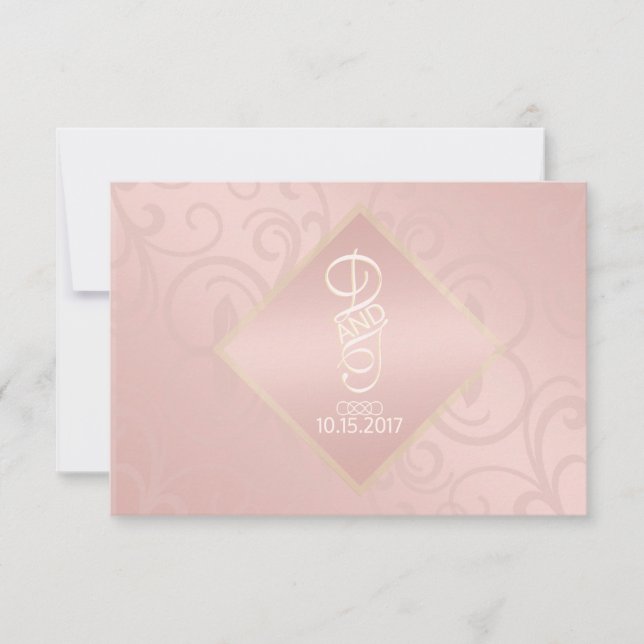 Rose Gold Muster Vielen Dank Karten (Vorderseite)