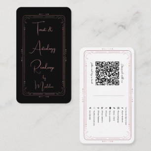 Rose Gold Mystical Tarot Reader Social Media QR-Co Visitenkarte