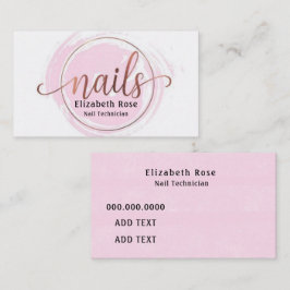 Rose Gold Nageltechniker Visitenkarte