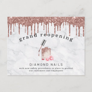 Rose Gold Nail Salon Grand Wiedereröffnung Covid S Postkarte