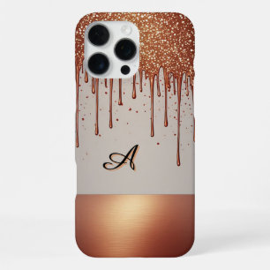 ✨ Rose Gold Name Glow – Glitter Drip Luxus individ iPhone 16 Pro Max Hülle