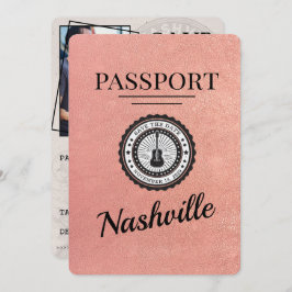 Rose Gold Nashville Passport Save the Date