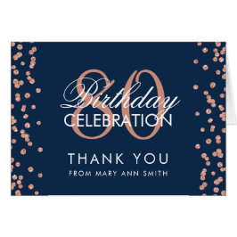 Rose Gold Navy 80. Geburtstag Vielen Dank Glitzer