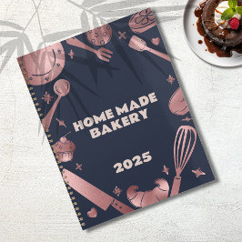 Rose Gold & Navy Backtriebwerke Bäckerei Business Planer