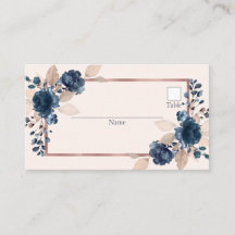 Rose Gold Navy Blue Dusty Pink Floral Wedding