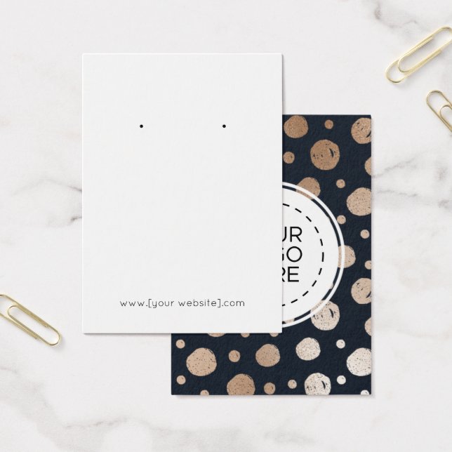 Rose Gold Navy Blue Earring Display Card (Büro)