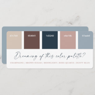 Rose Gold & Navy Blue Wedding Color Card Einladung