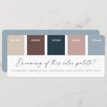 Rose Gold & Navy Blue Wedding Color Card