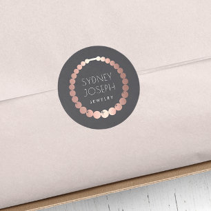 Rose Gold Necklace Design-Logo für Schmuck Runder Aufkleber