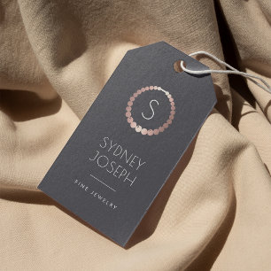 Rose Gold Necklace Monogram Logo Jewelry Hang Tags Geschenkanhänger