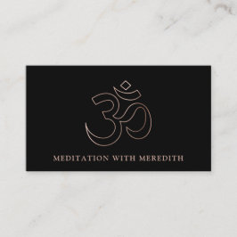 Rose Gold Om Om Symbol Meditation Lehrer Schwarz Visitenkarte