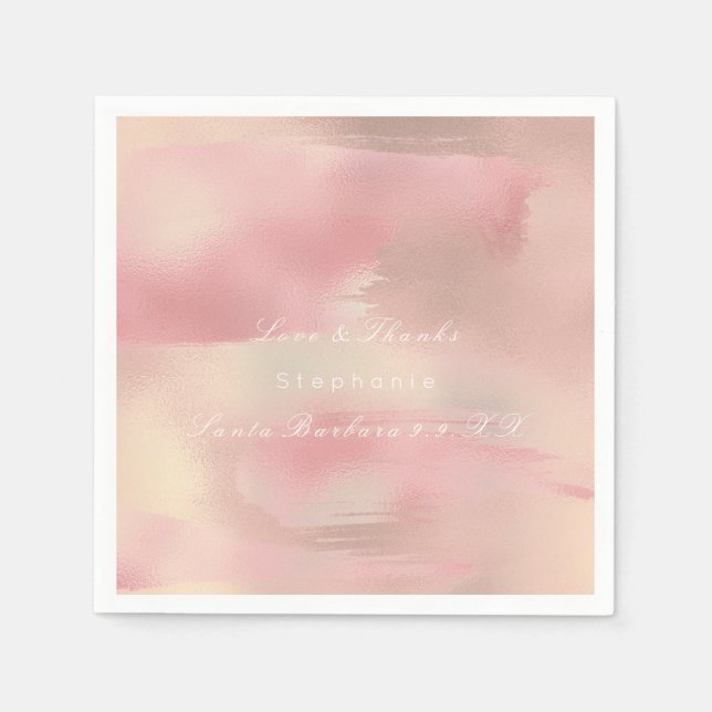 Rose Gold Ombre Blush Copper Individuelle Name Serviette (Vorderseite)