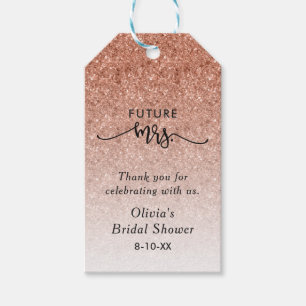 Rose Gold Ombre Glitzer Brautparty Geschenkanhänger