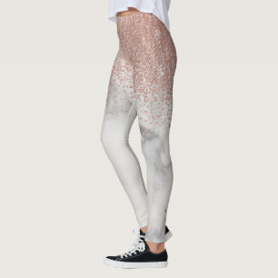 Rose Gold Ombre Glitzer Fading Marble trendy Leggings