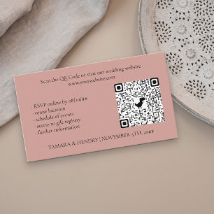 Rose Gold Online UAWG QR Code Hochzeit Begleitkarte