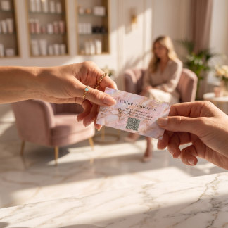Rose Gold Opal Visitenkarten-Design mit QR Visitenkarte
