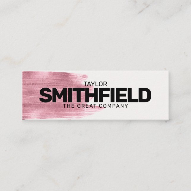 Rose Gold Paint Simple Modern Type Mini Visitenkarte (Vorderseite)