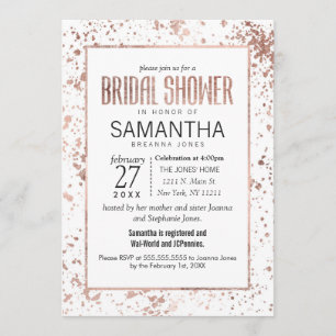Rose Gold Paint Spritzer Bridal Dusche Einladungen