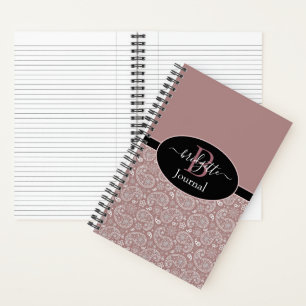 Rose-Gold-Paisley- und schwarzes Tagebuch