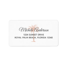 Rose Gold Palm Tree Hochzeit RSVP Rücksendeadresse Adressaufkleber
