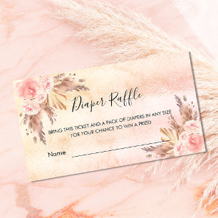 Rose Gold Pampas Baby Dusche Windel Preisgeld verl Begleitkarte