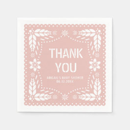 Rose gold papel picado Danke Baby Girl Dusche Serviette