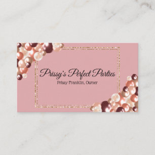 Rose Gold Party Planning Business Card Visitenkarte