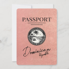 Rose Gold - Passport der Dominikanischen Republik Save The Date