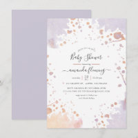 Rose Gold & Pastel Lila Paint Splash Baby Dusche