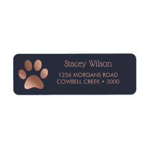 Rose-Gold-Paw-Printlogos für eine große Marine